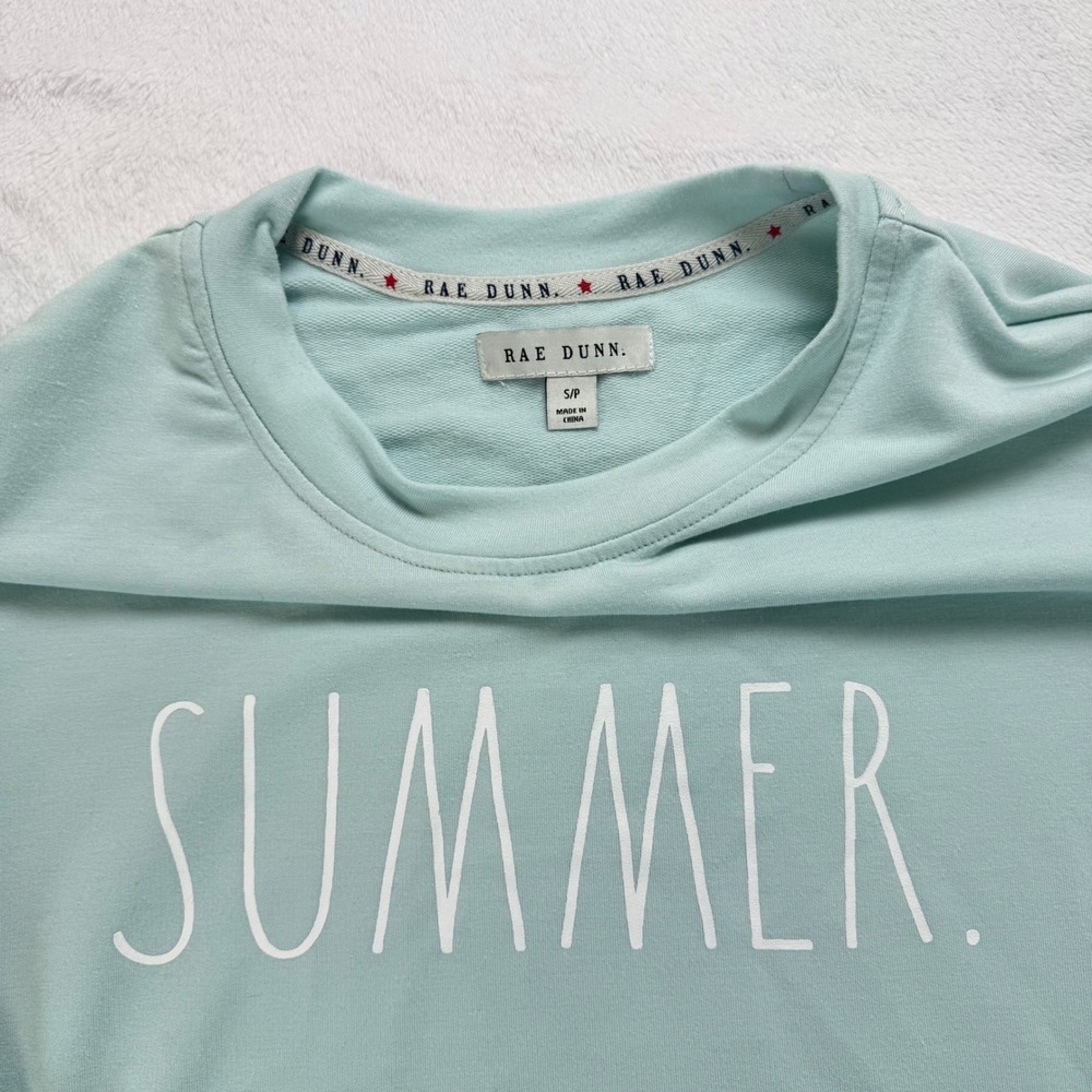 Rae Dunn Summer Mint Green Graphic Sweatshirt Womens Small Pullover Top - Picture 4 of 4
